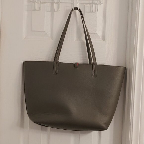 Dark Grey Tote with Bright Red Interior - Picture 1 of 7